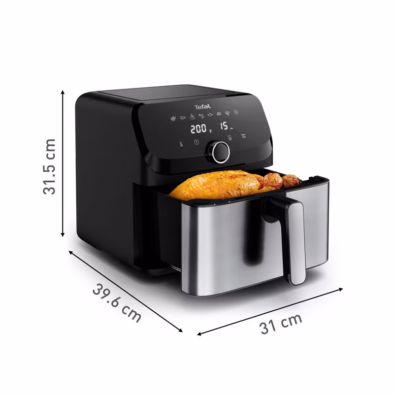 Tefal Easy Fry Mega EY855D10 varmluftsfritös 7,5 L fristående 2020 W svart, rostfritt stål
