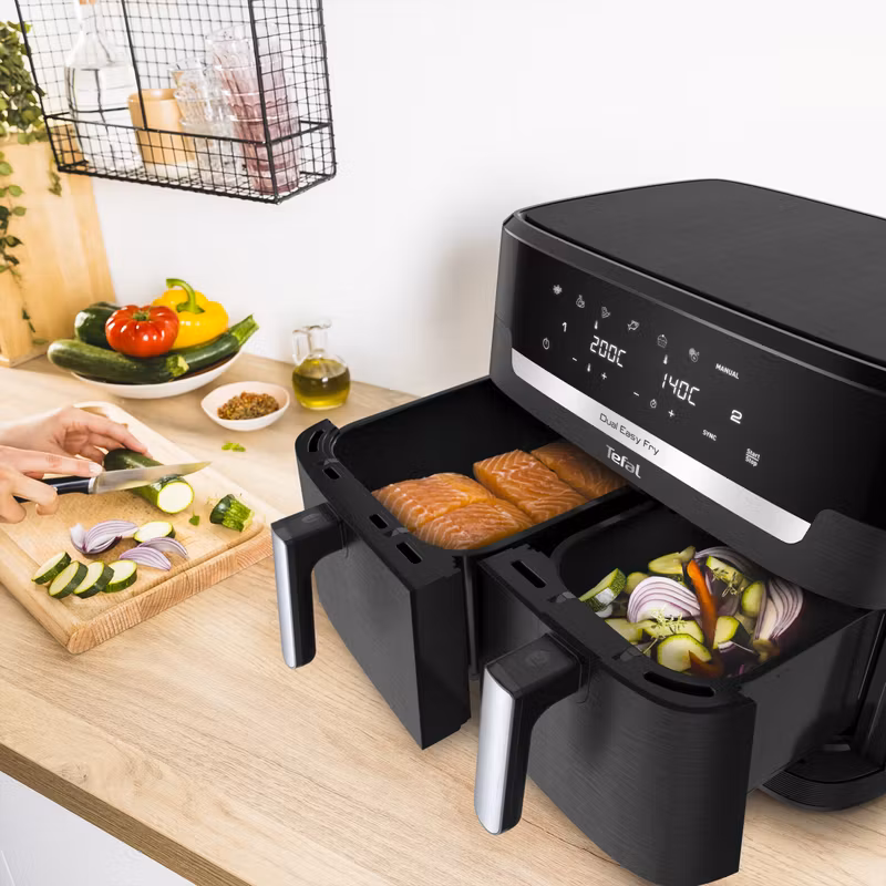 Tefal Easy Fry Dual XXL EY9428E0 fritös dubbel 11 L fristående 2020 W varmluftsfritös svart