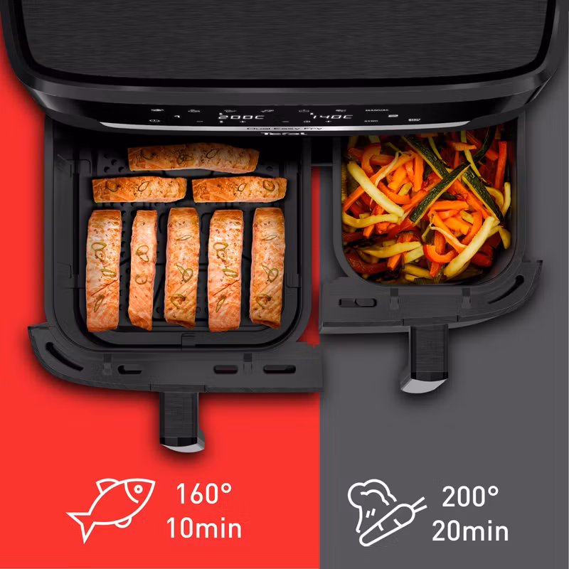 Tefal Easy Fry Dual XXL EY9428E0 fritös dubbel 11 L fristående 2020 W varmluftsfritös svart