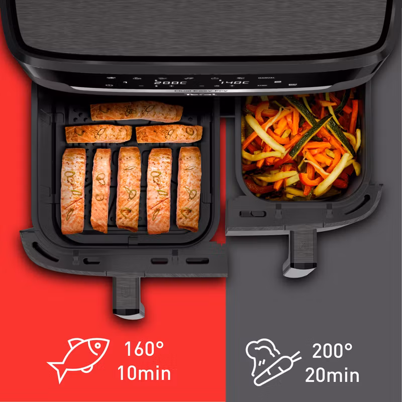 Tefal Easy Fry Dual XXL EY942HE0 varmluftsfritös Dubbel 11 L fristående 2020 W Grå