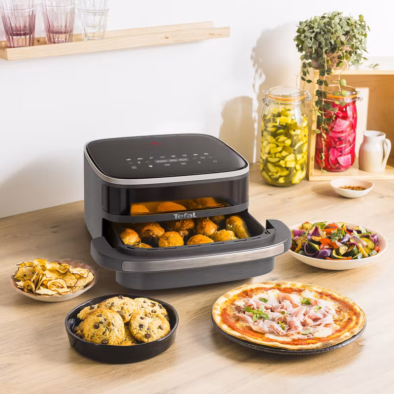 Tefal Easy Fry XL Surface FW402HE0 varmluftsfritös, 1,2 kg, 2200 W, svart/grå