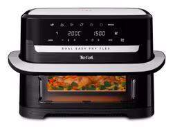 Tefal Dual Easy Fry Flex EY9228 9 L fristående varmluftsfritös svart, rostfritt stål