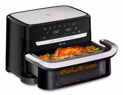Tefal Dual Easy Fry Flex EY9228 9 L fristående varmluftsfritös svart, rostfritt stål