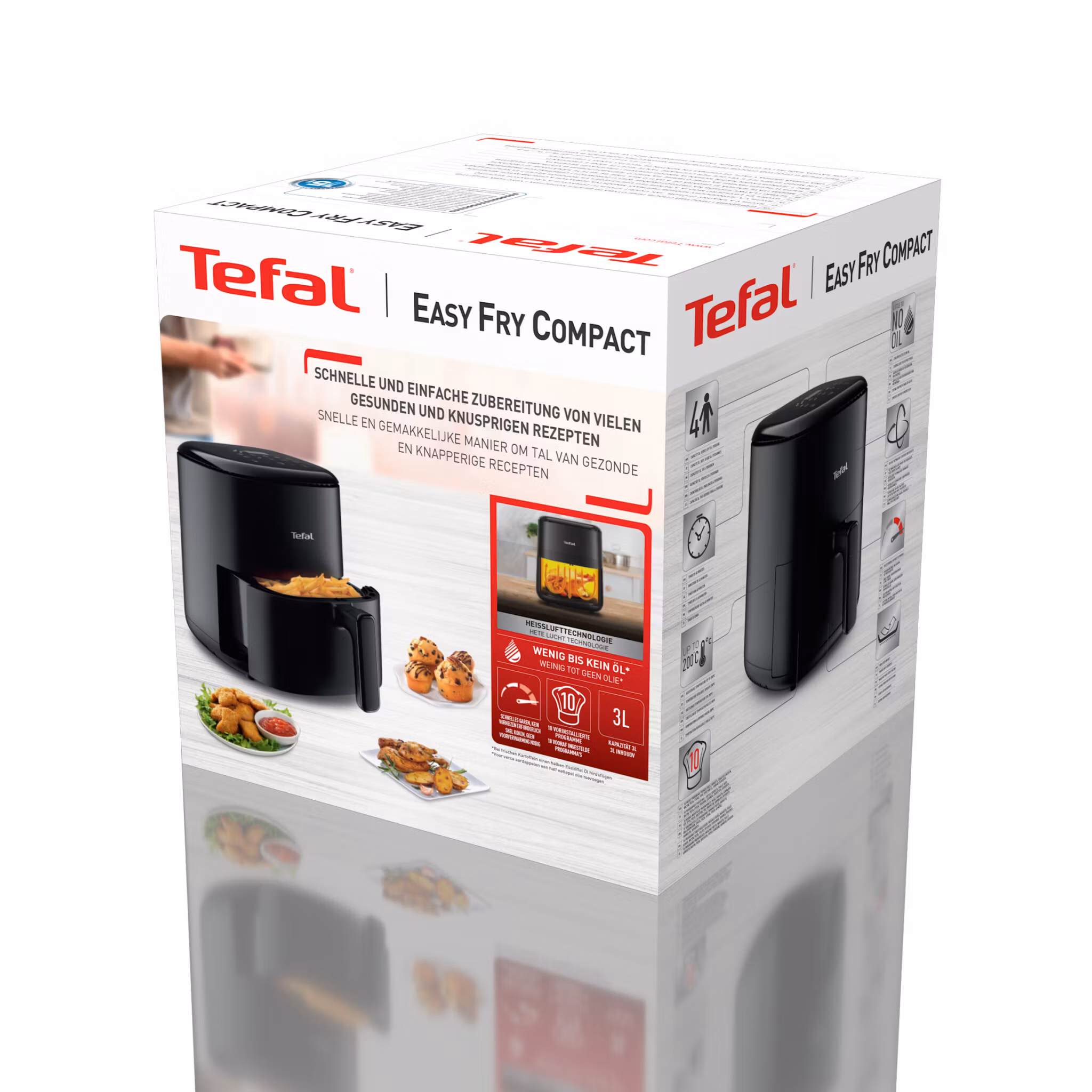 Tefal Easy Fry EY145810 varmluftsfritös 3 L fristående 1300 W svart