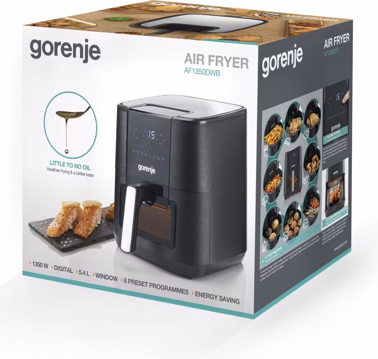 Gorenje AF1350DWB fristående varmluftsfritös 5,4 L 1350 W svart