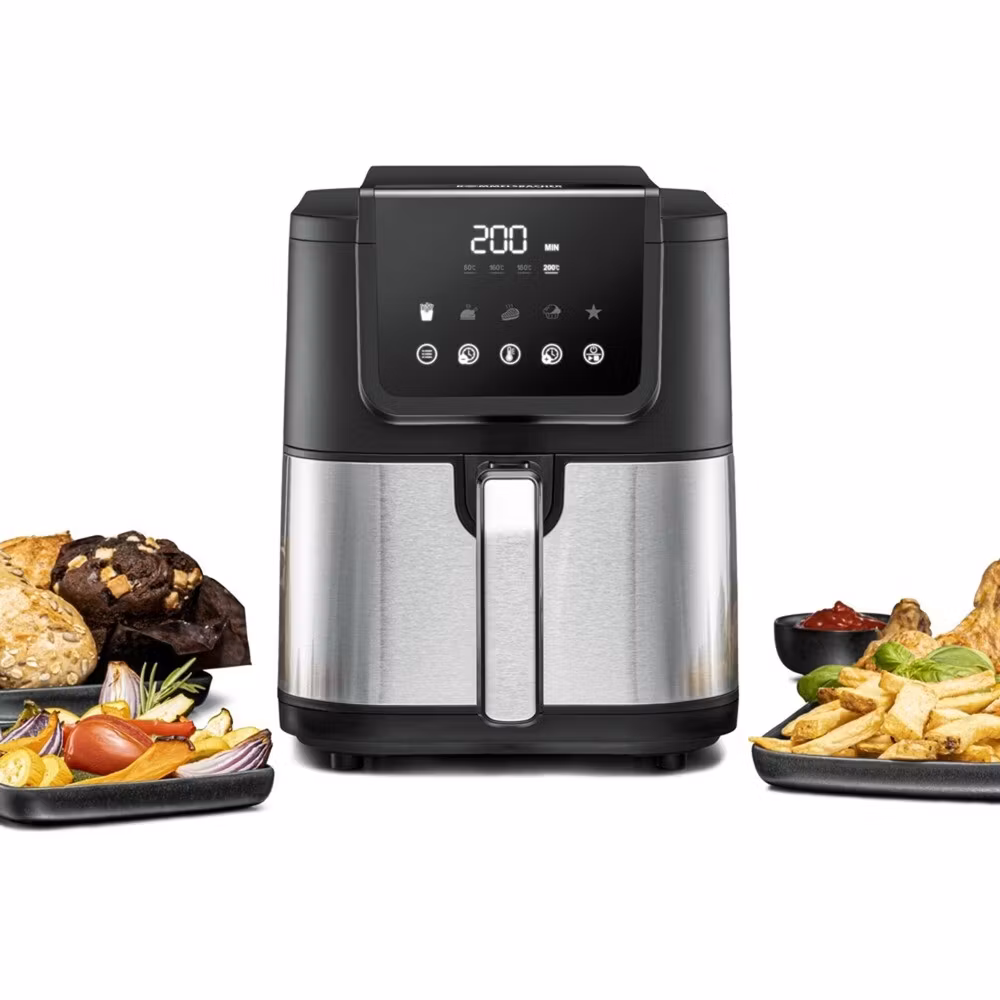 Rommelsbacher varmluftsfritös FRH 1500 XL (svart/rostfritt stål, 1 500 watt)