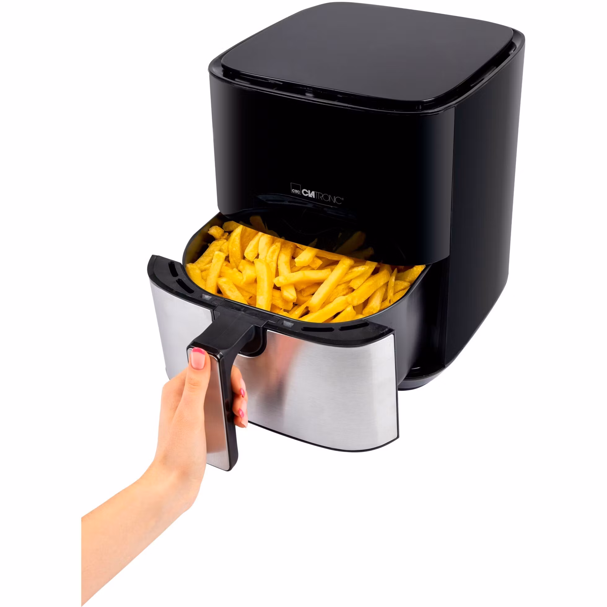 Clatronic varmluftsfritös FR 3782 H (svart/rostfritt stål, 1 450 watt, korg 5 liter)