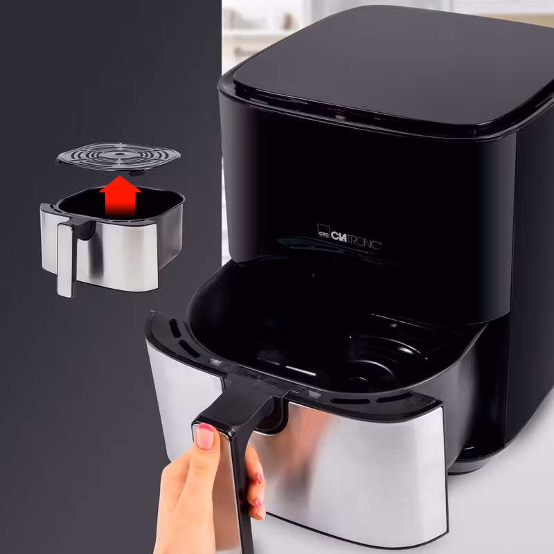 Clatronic varmluftsfritös FR 3782 H (svart/rostfritt stål, 1 450 watt, korg 5 liter)