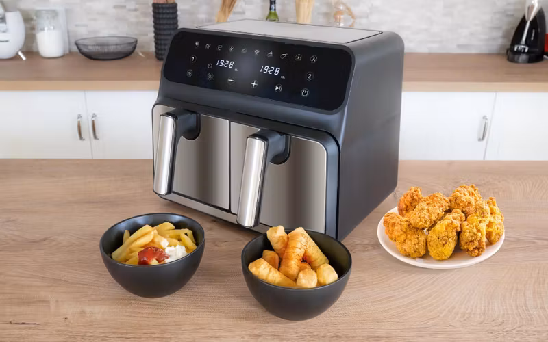 Unold 58685 varmluftsfritös Double 8 L fristående 1700 W svart/grå