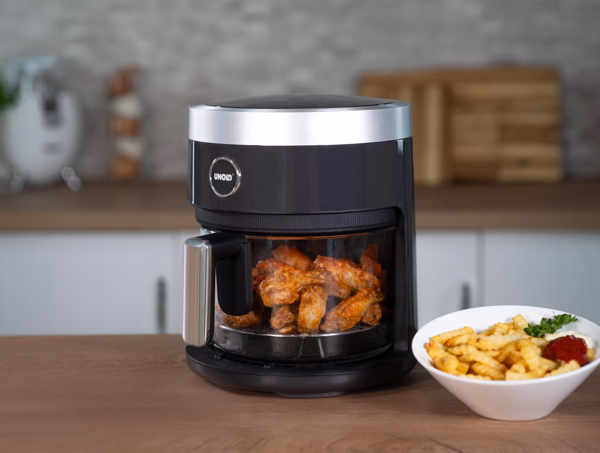 Unold 58695 varmluftsfritös Single 3,5 L fristående 1200 W svart