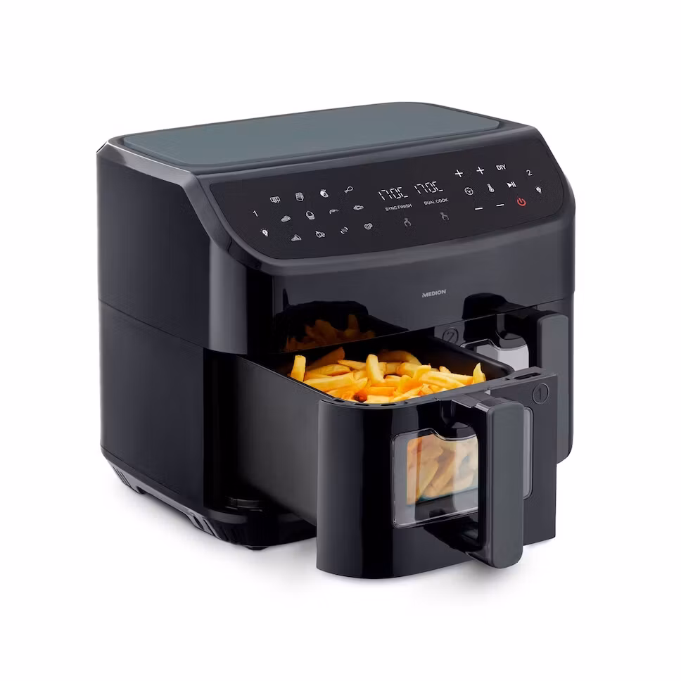 MEDION LIFE P20 Dubbel 8,7 L 2600 W varmluftsfritös Svart