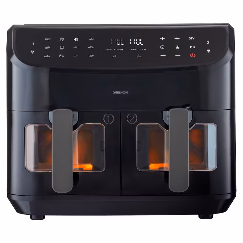MEDION LIFE P20 Dubbel 8,7 L 2600 W varmluftsfritös Svart