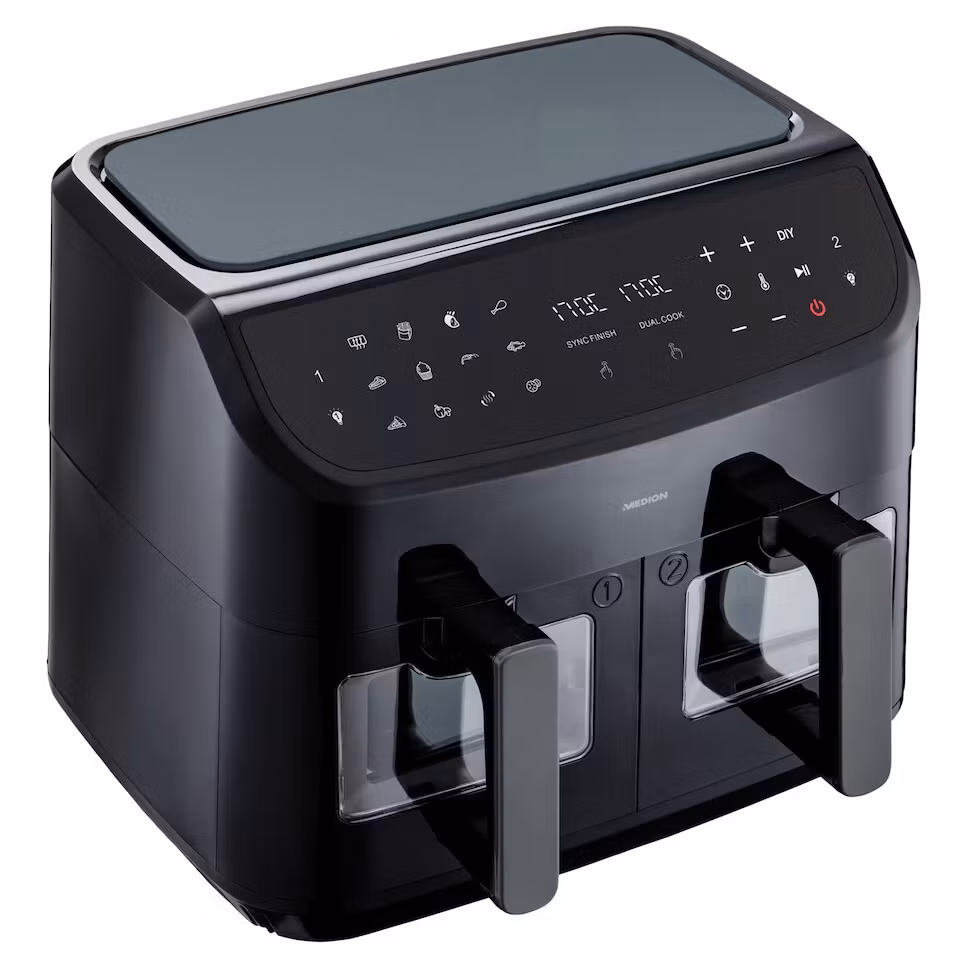 MEDION LIFE P20 Dubbel 8,7 L 2600 W varmluftsfritös Svart