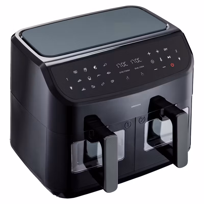 MEDION LIFE P20 Dubbel 8,7 L 2600 W varmluftsfritös Svart