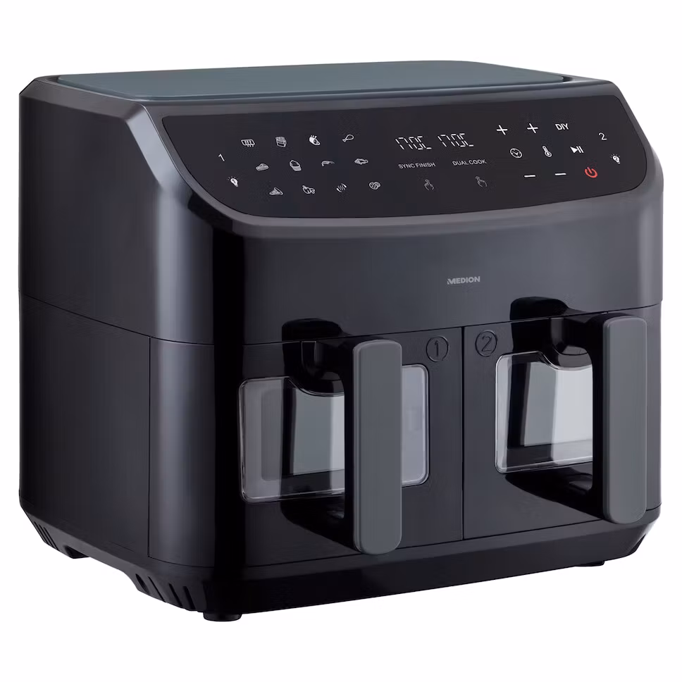 MEDION LIFE P20 Dubbel 8,7 L 2600 W varmluftsfritös Svart