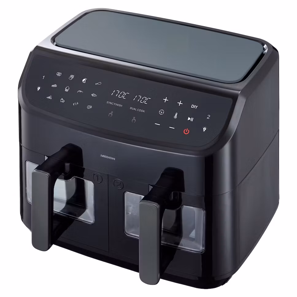 MEDION LIFE P20 Dubbel 8,7 L 2600 W varmluftsfritös Svart