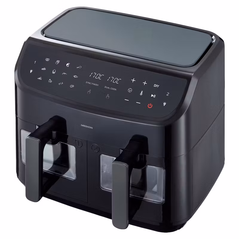 MEDION LIFE P20 Dubbel 8,7 L 2600 W varmluftsfritös Svart