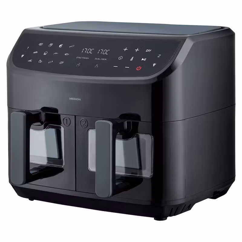 MEDION LIFE P20 Dubbel 8,7 L 2600 W varmluftsfritös Svart