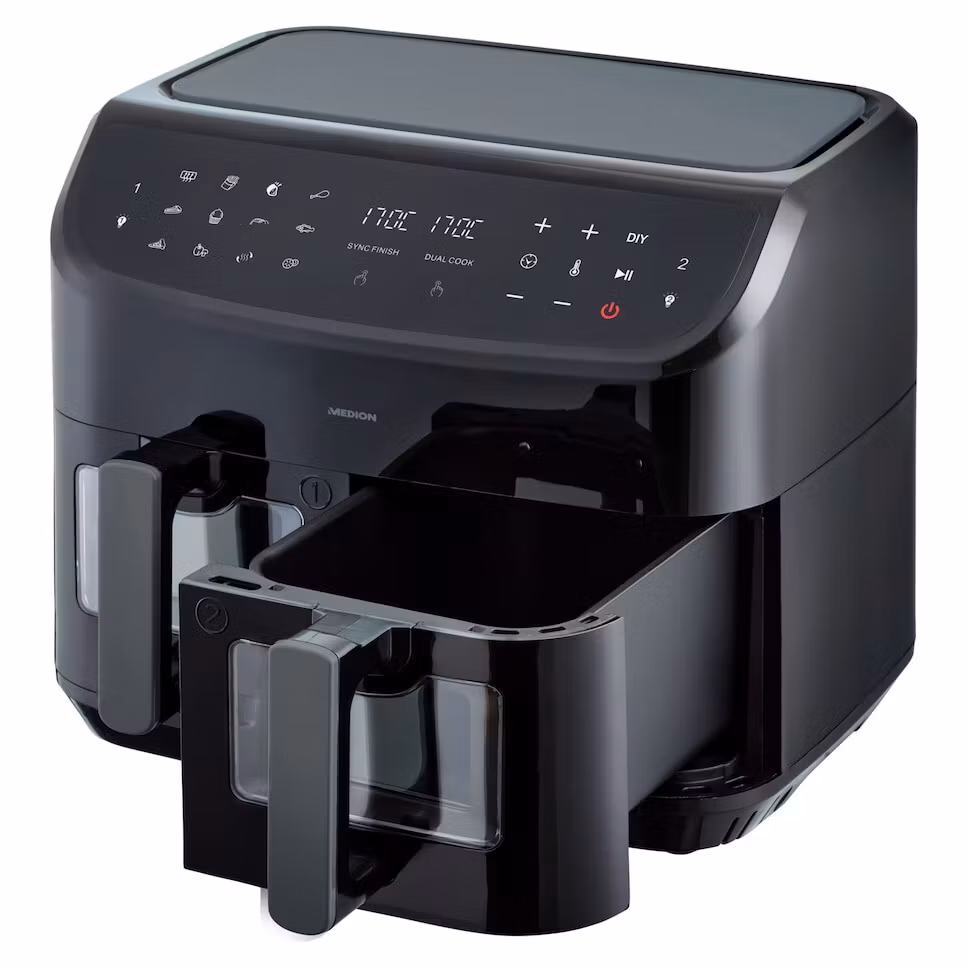 MEDION LIFE P20 Dubbel 8,7 L 2600 W varmluftsfritös Svart