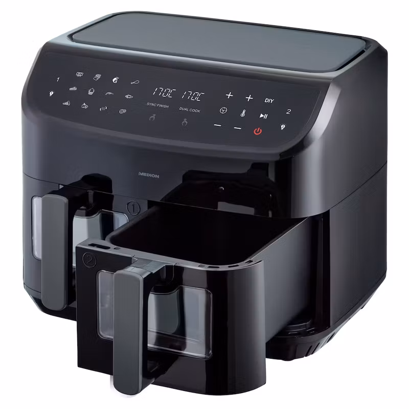 MEDION LIFE P20 Dubbel 8,7 L 2600 W varmluftsfritös Svart