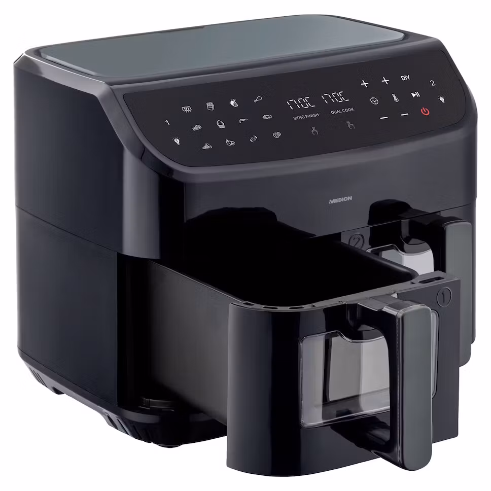 MEDION LIFE P20 Dubbel 8,7 L 2600 W varmluftsfritös Svart