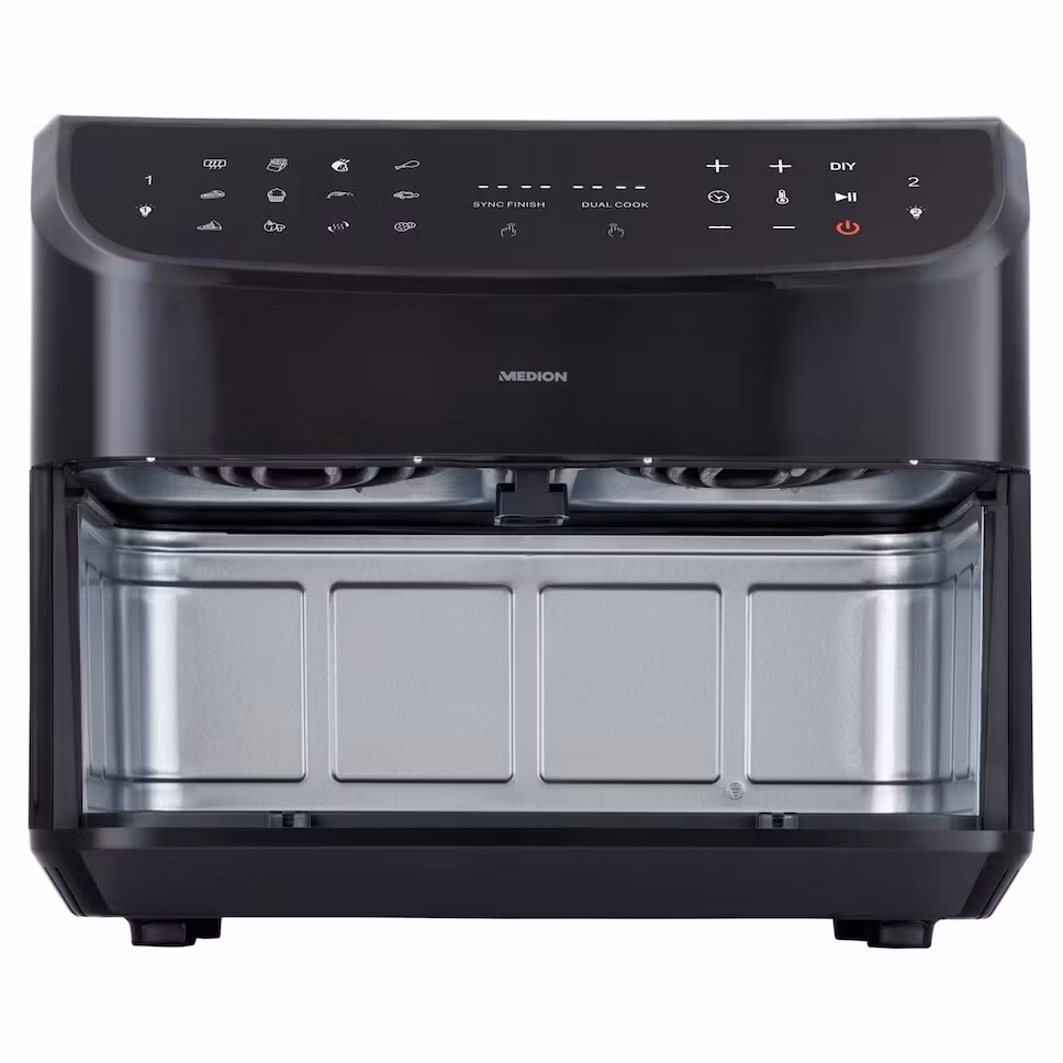 MEDION LIFE P20 Dubbel 8,7 L 2600 W varmluftsfritös Svart