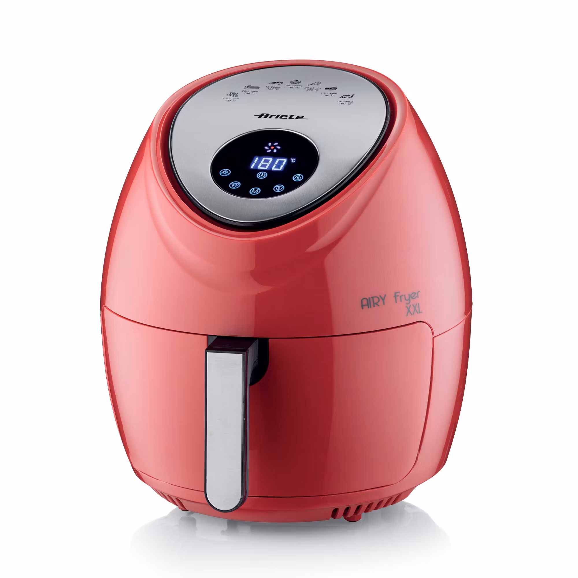 Ariete 4618 Airy Fryer XXL - Air Fryer - Fritera 2,5 kg pommes frites - 7 liter - Matlagning utan olja och fett - 1800 watt - Röd