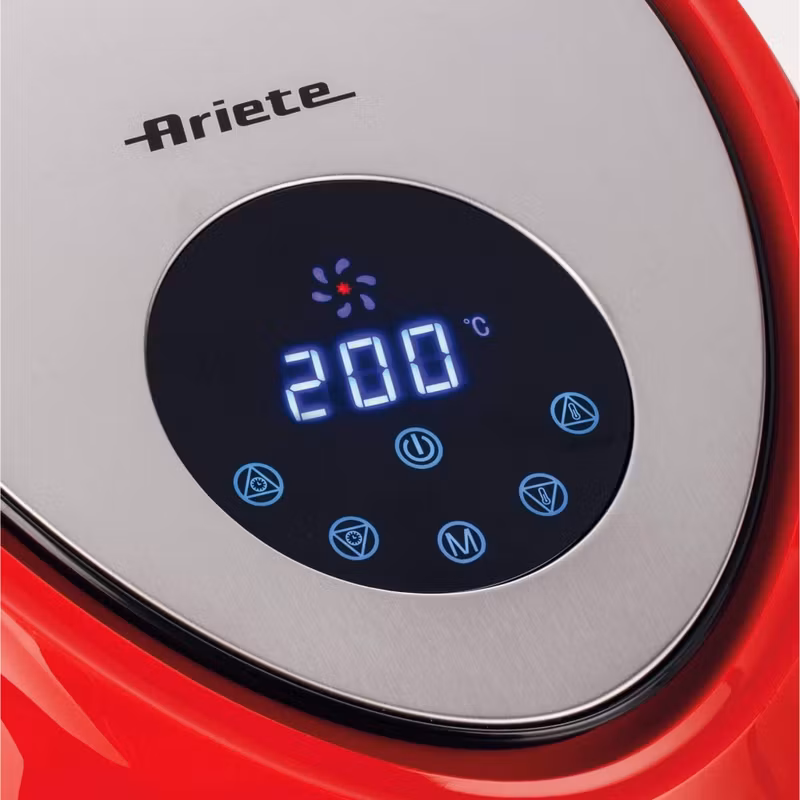 Ariete 4618 Airy Fryer XXL - Air Fryer - Fritera 2,5 kg pommes frites - 7 liter - Matlagning utan olja och fett - 1800 watt - Röd