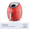 Ariete 4618 Airy Fryer XXL - Air Fryer - Fritera 2,5 kg pommes frites - 7 liter - Matlagning utan olja och fett - 1800 watt - Röd