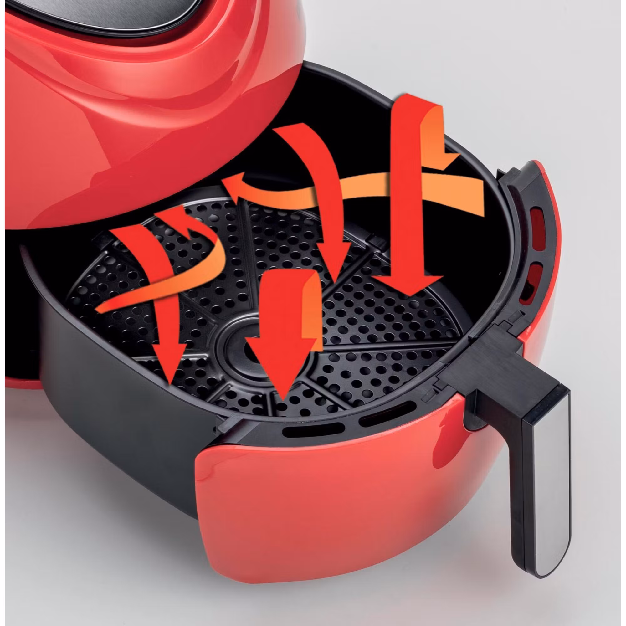 Ariete 4618 Airy Fryer XXL - Air Fryer - Fritera 2,5 kg pommes frites - 7 liter - Matlagning utan olja och fett - 1800 watt - Röd