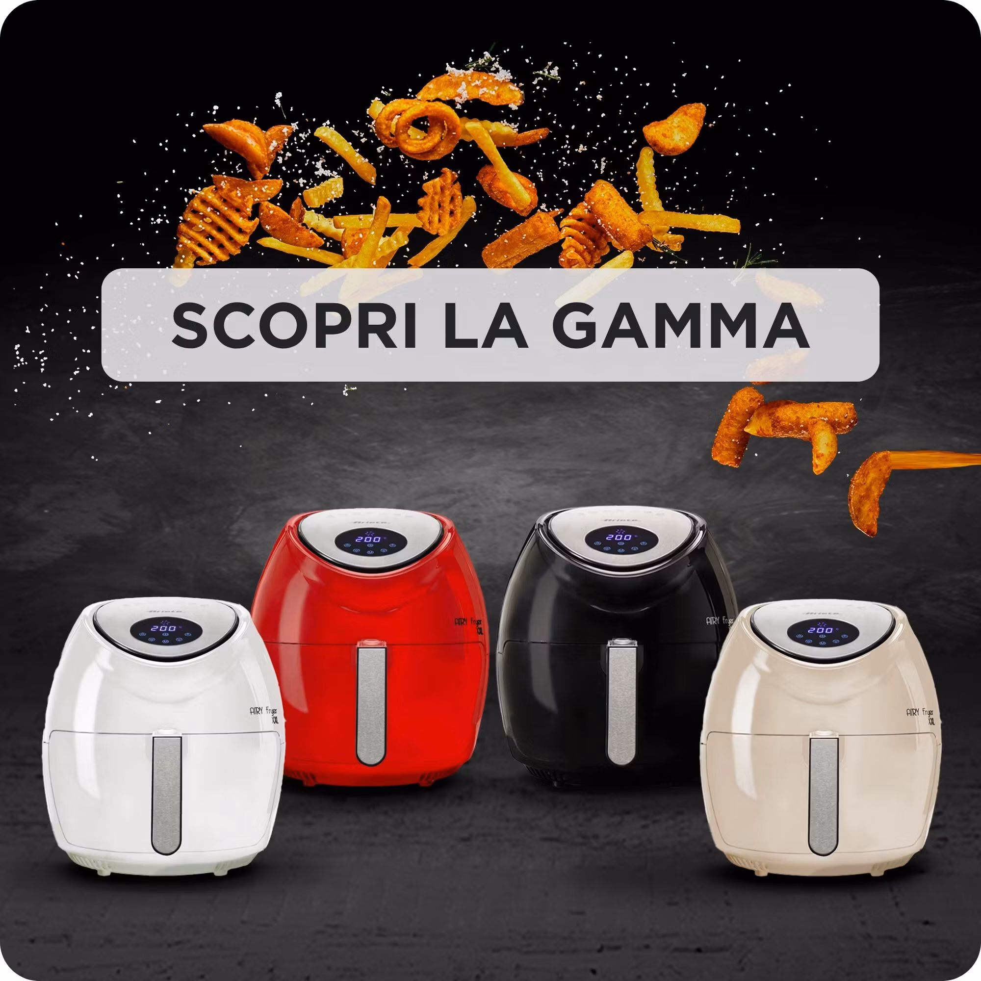 Ariete 4618 Airy Fryer XXL - Air Fryer - Fritera 2,5 kg pommes frites - 7 liter - Matlagning utan olja och fett - 1800 watt - Röd