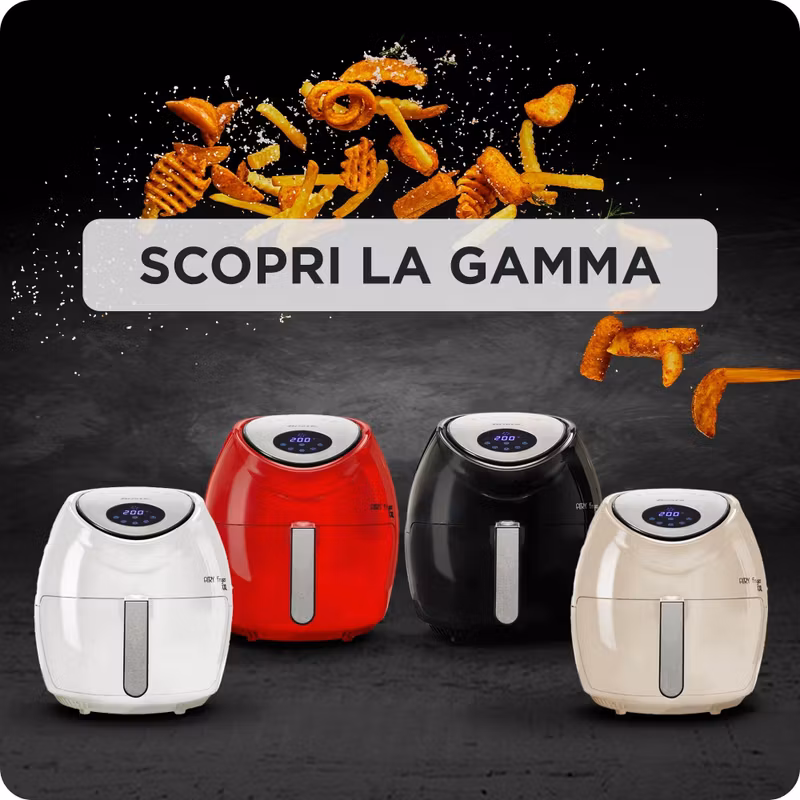 Ariete 4618 Airy Fryer XXL - Air Fryer - Fritera 2,5 kg pommes frites - 7 liter - Matlagning utan olja och fett - 1800 watt - Röd