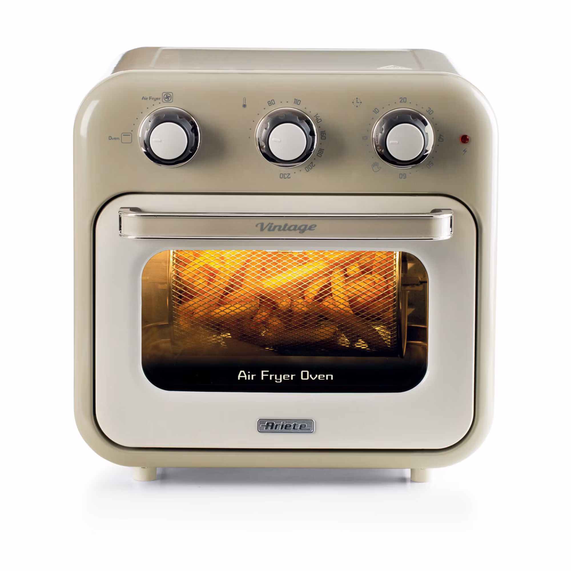 Ariete 4632 Air fryer and oven Vintage, 1400W, 2in1, Kapacitet 16L, Tillbehör ingår, Timer 60 minuter, Dubbelt glas, Beige