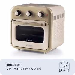 Ariete 4632 Air fryer and oven Vintage, 1400W, 2in1, Kapacitet 16L, Tillbehör ingår, Timer 60 minuter, Dubbelt glas, Beige