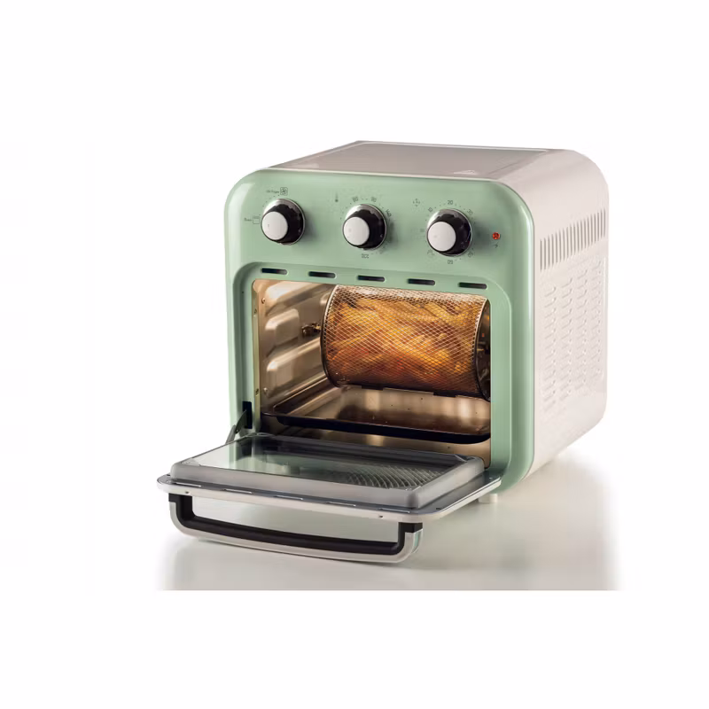 Ariete 4632 Air fryer och ugn Vintage, 1400W, 2in1, Kapacitet 16L, Tillbehör ingår, Timer 60 minuter, Dubbelt glas, Grön