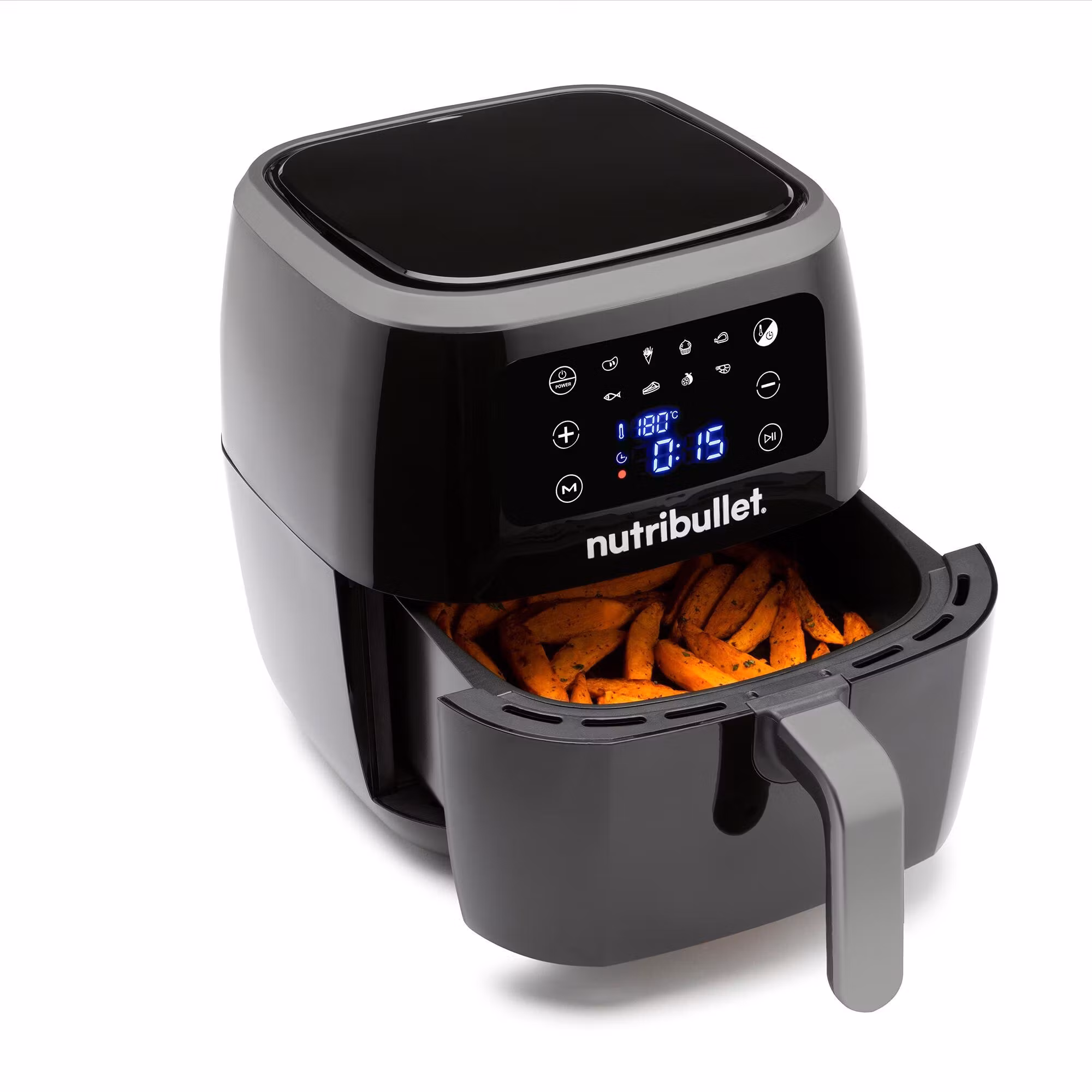 NutriBullet XXL Digital Air Fryer Single 7 L fristående 1800 W varmluftsfritös svart