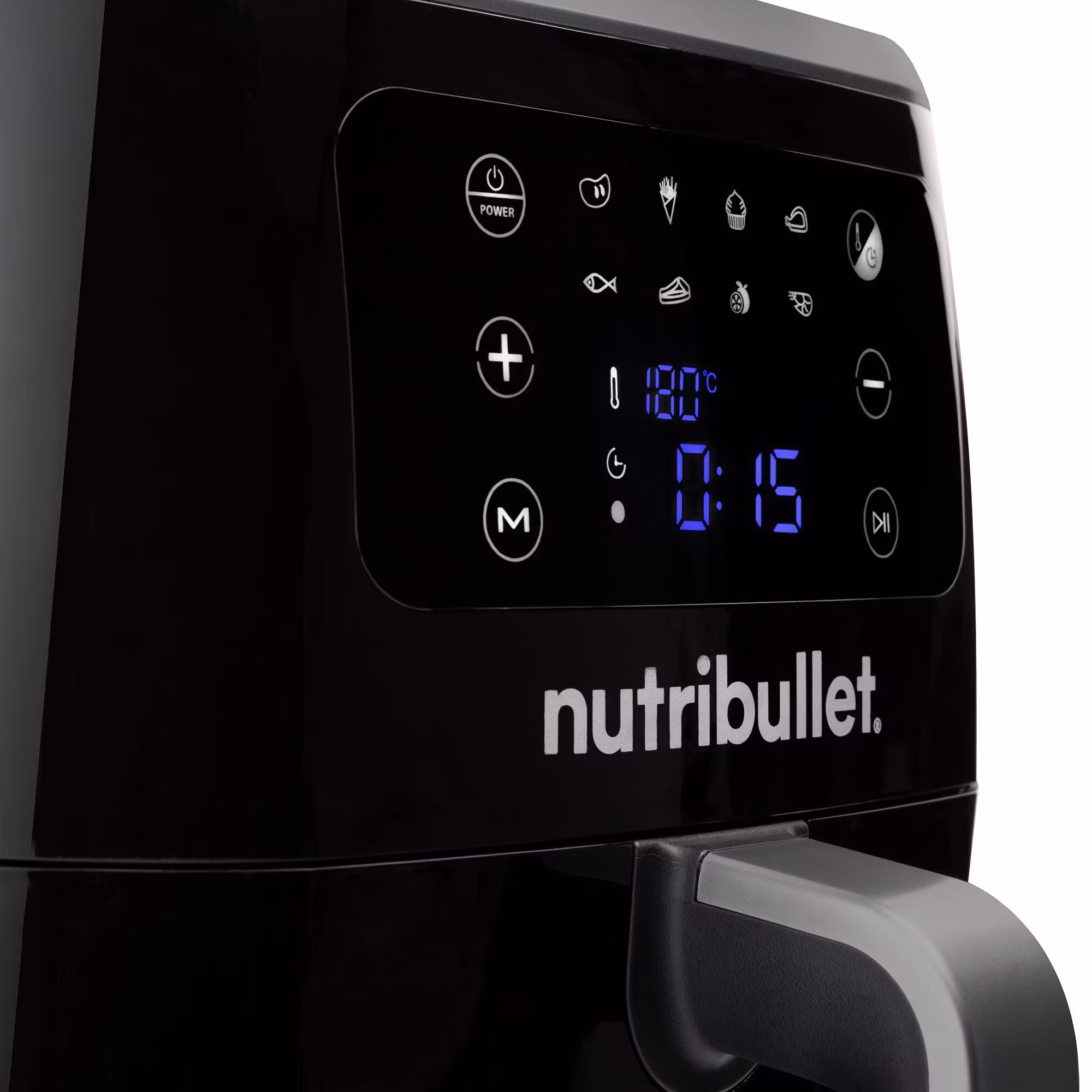 NutriBullet XXL Digital Air Fryer Single 7 L fristående 1800 W varmluftsfritös svart