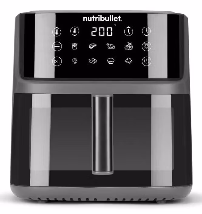 NutriBullet CrispLite Vision Single 8 L fristående 2000 W varmluftsfritös svart