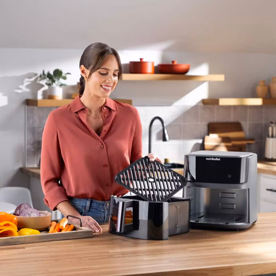 NutriBullet CrispLite Vision Single 8 L fristående 2000 W varmluftsfritös svart