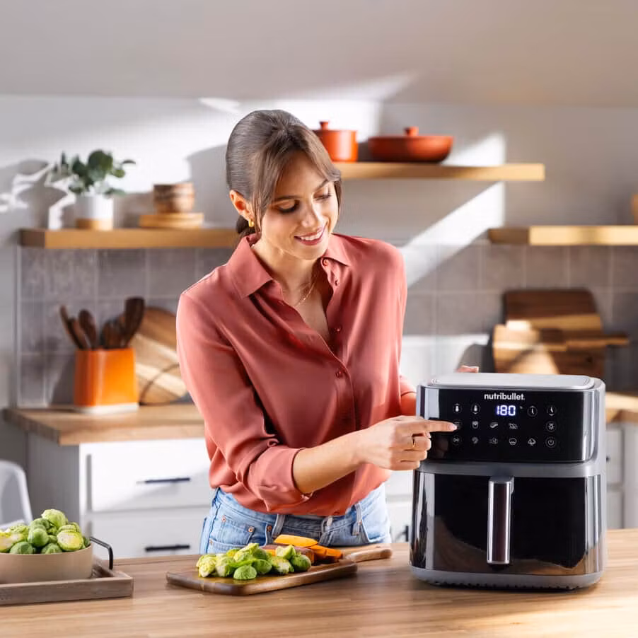 NutriBullet CrispLite Vision Single 8 L fristående 2000 W varmluftsfritös svart