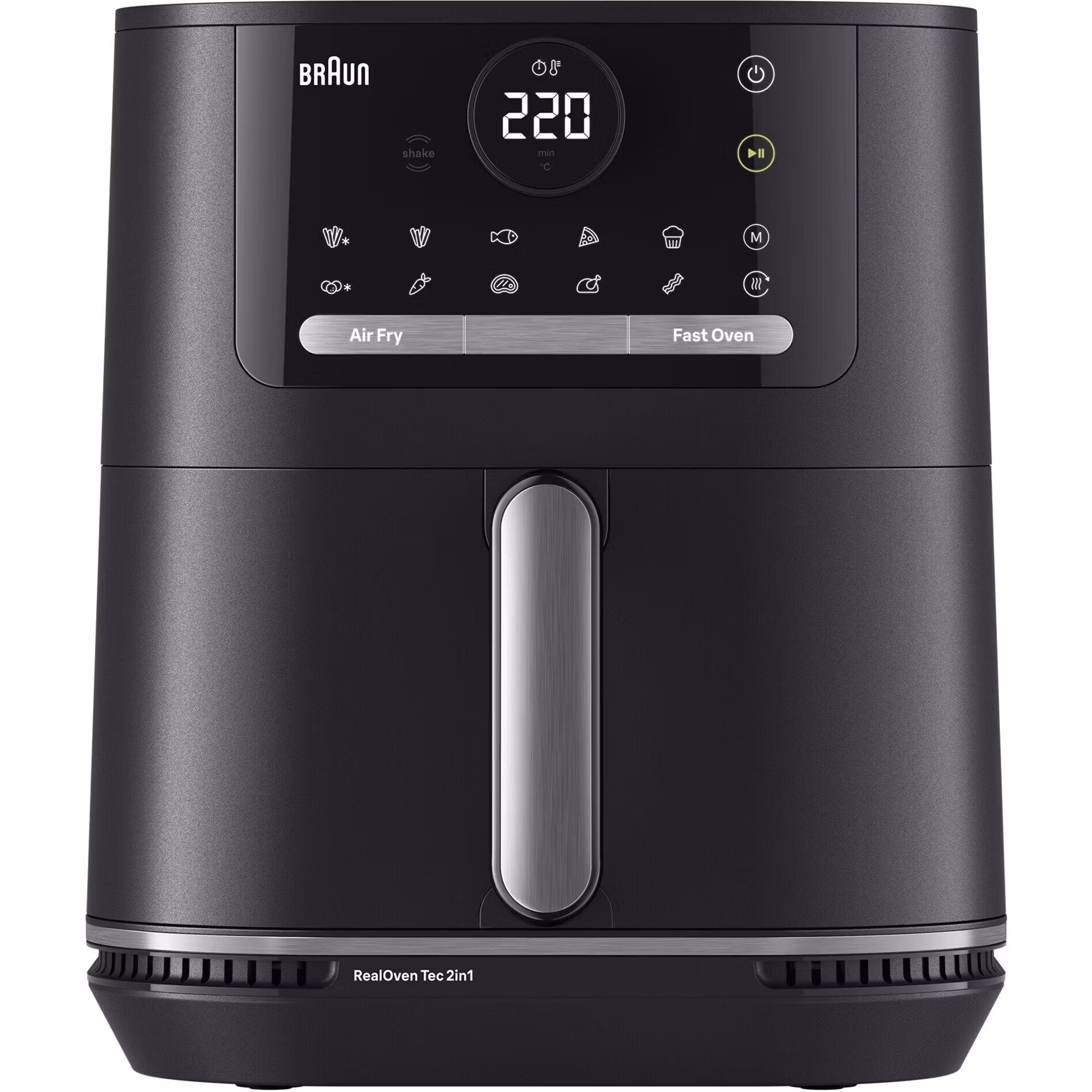Braun Houshold 2-i-1 varmluftsfritös MultiFry 5, HF 5054I (svart, 2 000 watt, korg 6,0 liter)