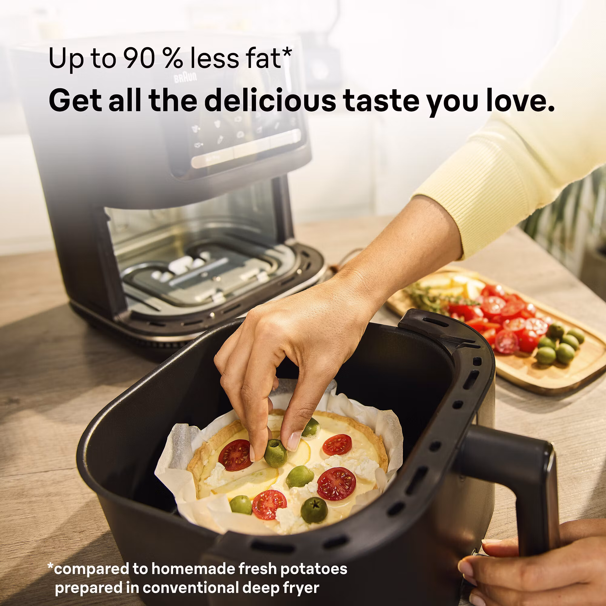 Braun Houshold 2-i-1 varmluftsfritös MultiFry 5, HF 5054I (svart, 2 000 watt, korg 6,0 liter)