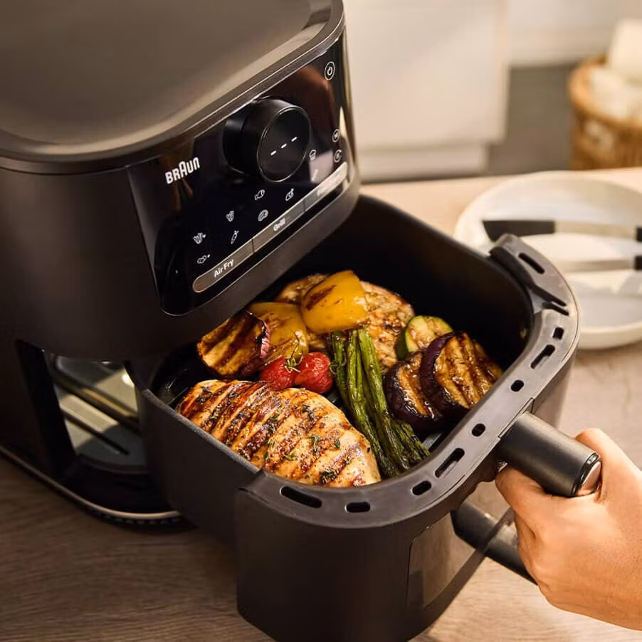 Braun HF 5075 Enkel fristående 2000 W varmluftsfritös svart, grå