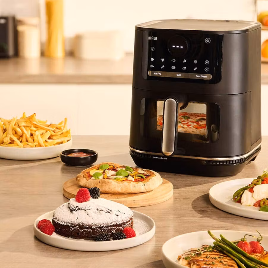 Braun HF 5075 Enkel fristående 2000 W varmluftsfritös svart, grå