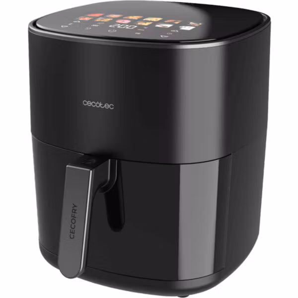 Cecotec Cecofry&Grill Duoheat 6500 svart airfryer, 2 200 watt, 6,5 liters korg, med insynsfönster och dubbelt värmeelement