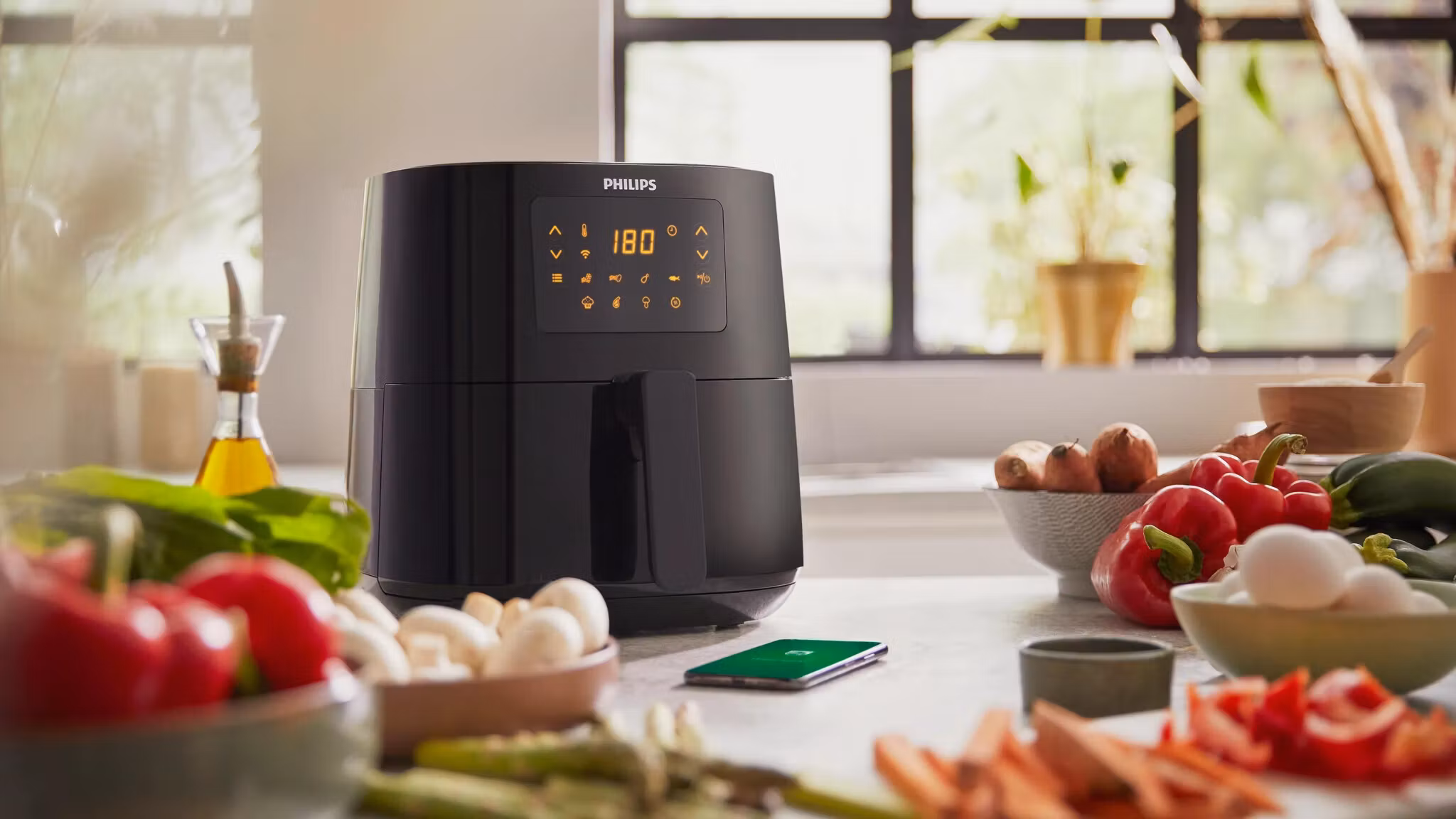 Philips 5000 series HD9255/30 varmluftsfritös 4,1 L fristående 1400 W guld, vit