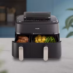 Philips 5000 series NA551/00 varmluftsfritös Dubbel 9 L fristående 2750 W Svart, Silver
