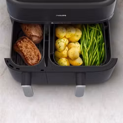 Philips 5000 series NA551/00 varmluftsfritös Dubbel 9 L fristående 2750 W Svart, Silver