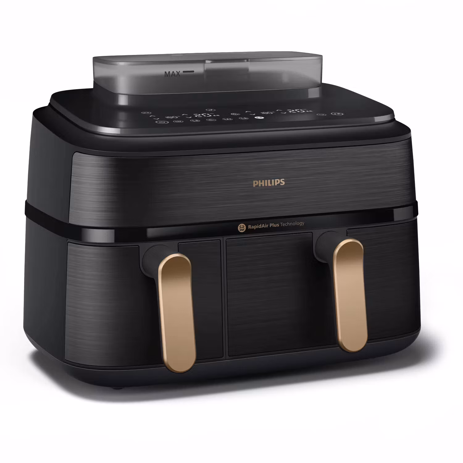 Philips 5000 series NA552/00 Airfryer Dubbel 9 L fristående 2750 W varmluftsfritös svart/guld