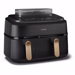 Philips 5000 series NA552/00 Airfryer Dubbel 9 L fristående 2750 W varmluftsfritös svart/guld